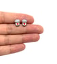 Tiny Love Latte Coffee Stud Earrings - Handmade