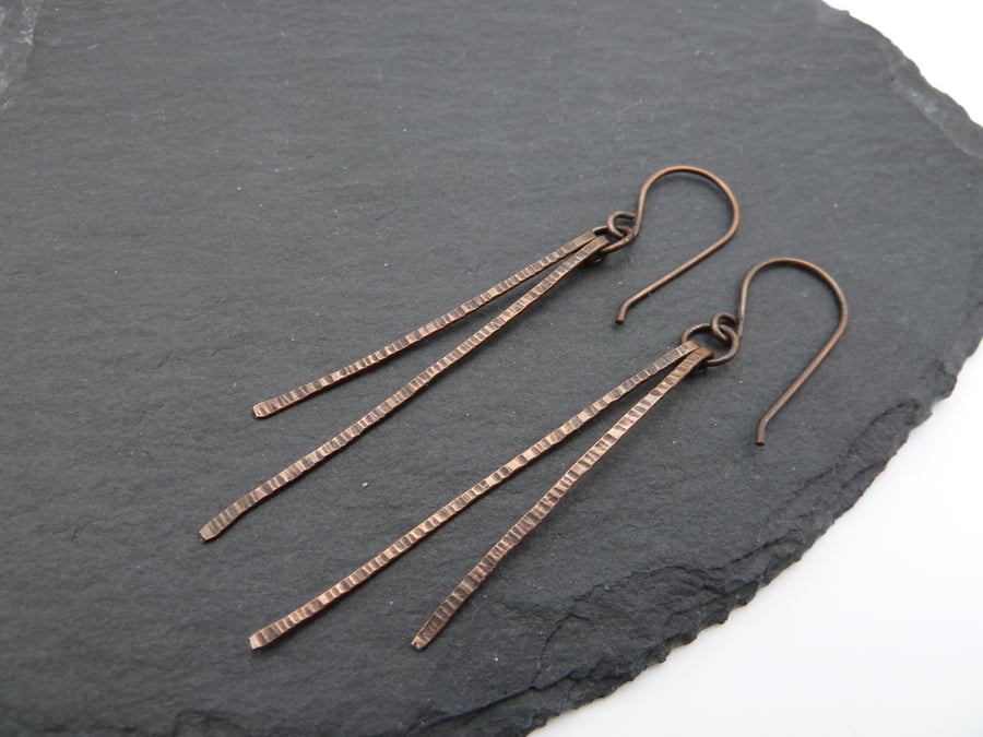 copper stick earrings