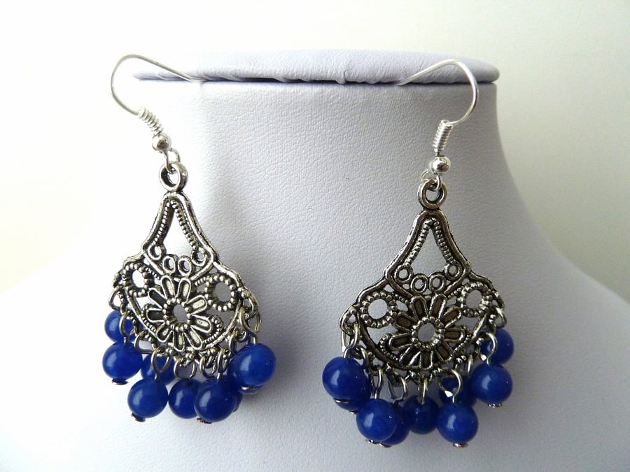 blue drop earrings