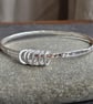 Silver spinner ring bangle, Chunky bangle with fidget rings, 60th birthday gift - Image 6