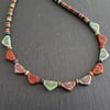 Czech Glass Necklace,Bunting Shaped Necklace,Tribal Style Necklace,Ladies Neckla