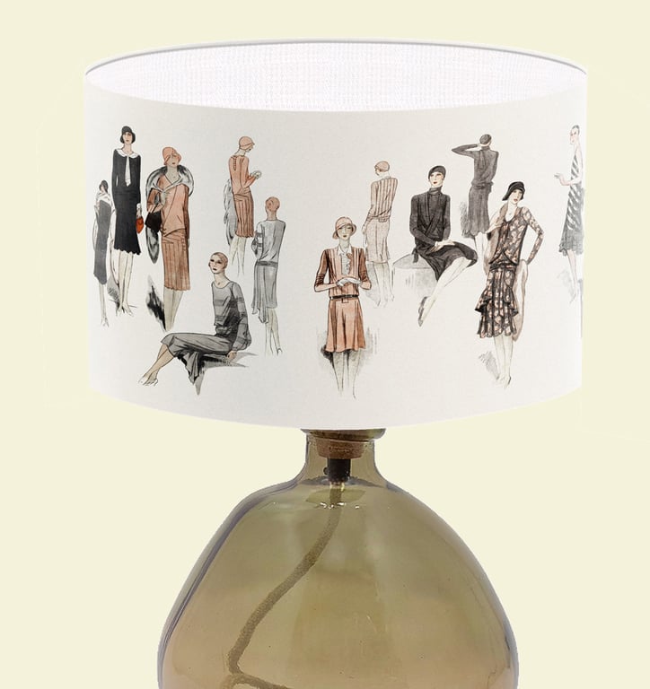 1920's 1930's Fashion Lampshade Art Lampshade Vintage Fashion Lampshade 