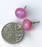 Fused Glass Button Earrings - Image 4