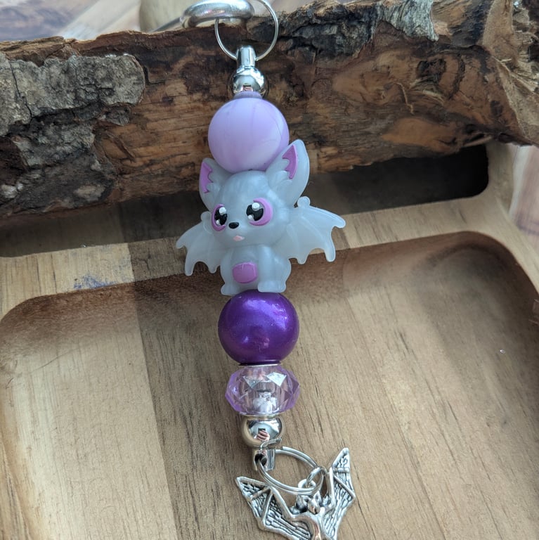 Halloween bat bag charm, spooky gift