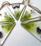 Fused Glass Butterfly Garden Bunting: Bumble Bee & Flower Garland - Image 2