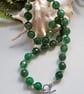 Designer Emerald Green Agate Silver Plated Necklace. ONE OFF - Image 4
