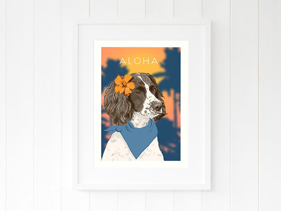 Springer Spaniel art, British dog artist, Spaniel gift for Mum, UK dog art