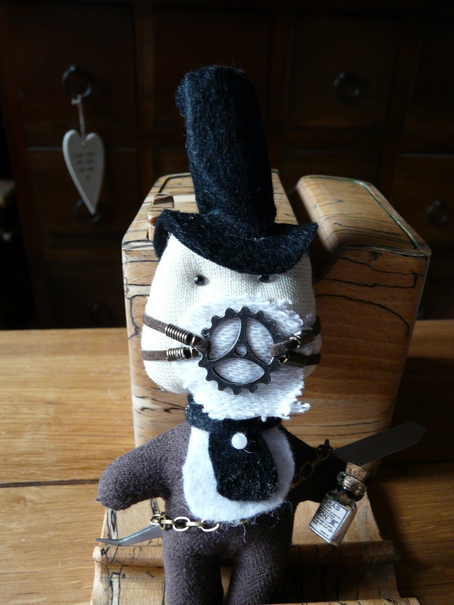 Steam Punk Softies.The Mad Doctor.  6" tall.