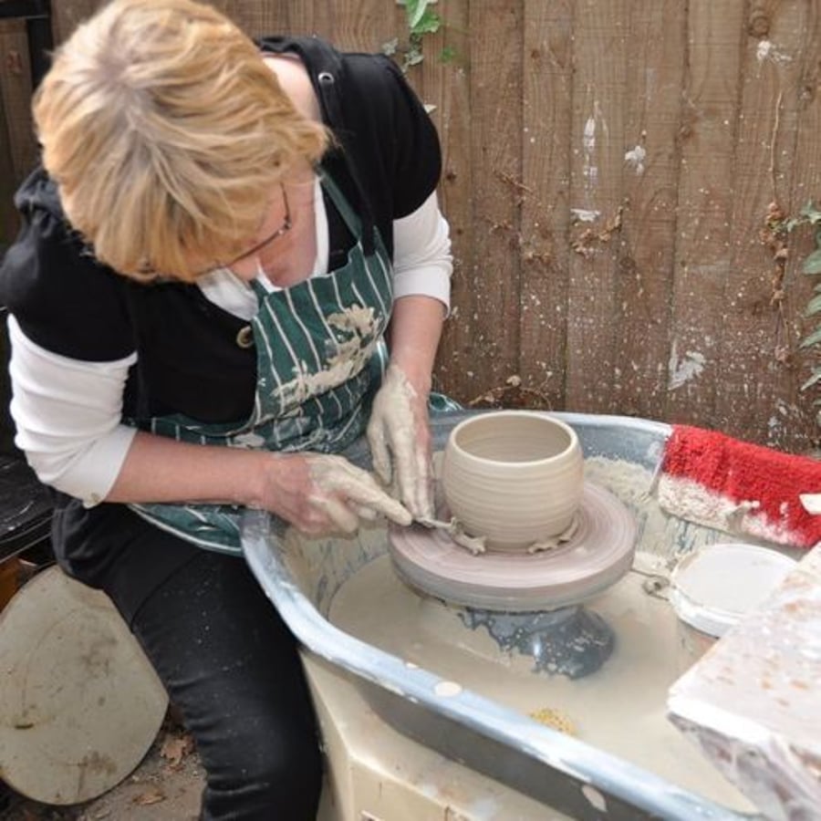 Pouring or batter bowl heart shaped ceramics pottery ceramic 