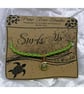 Bracelet Green Faux Leather with gold plated Seashell charm bead. - Image 3