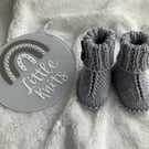 Hand Knitted Baby Boy’s ‘Hugg’ Booties (0-6 months)