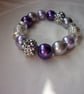 PURPLE, LILAC, GREY AND SILVER  BRACELET.  809 - Image 4