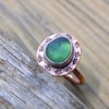 Copper and silver sea glass ring size UK P