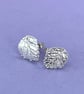 Fine silver leaf stud earrings - Image 3