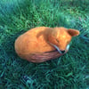 Sleeping fox needle felted model, sculpture