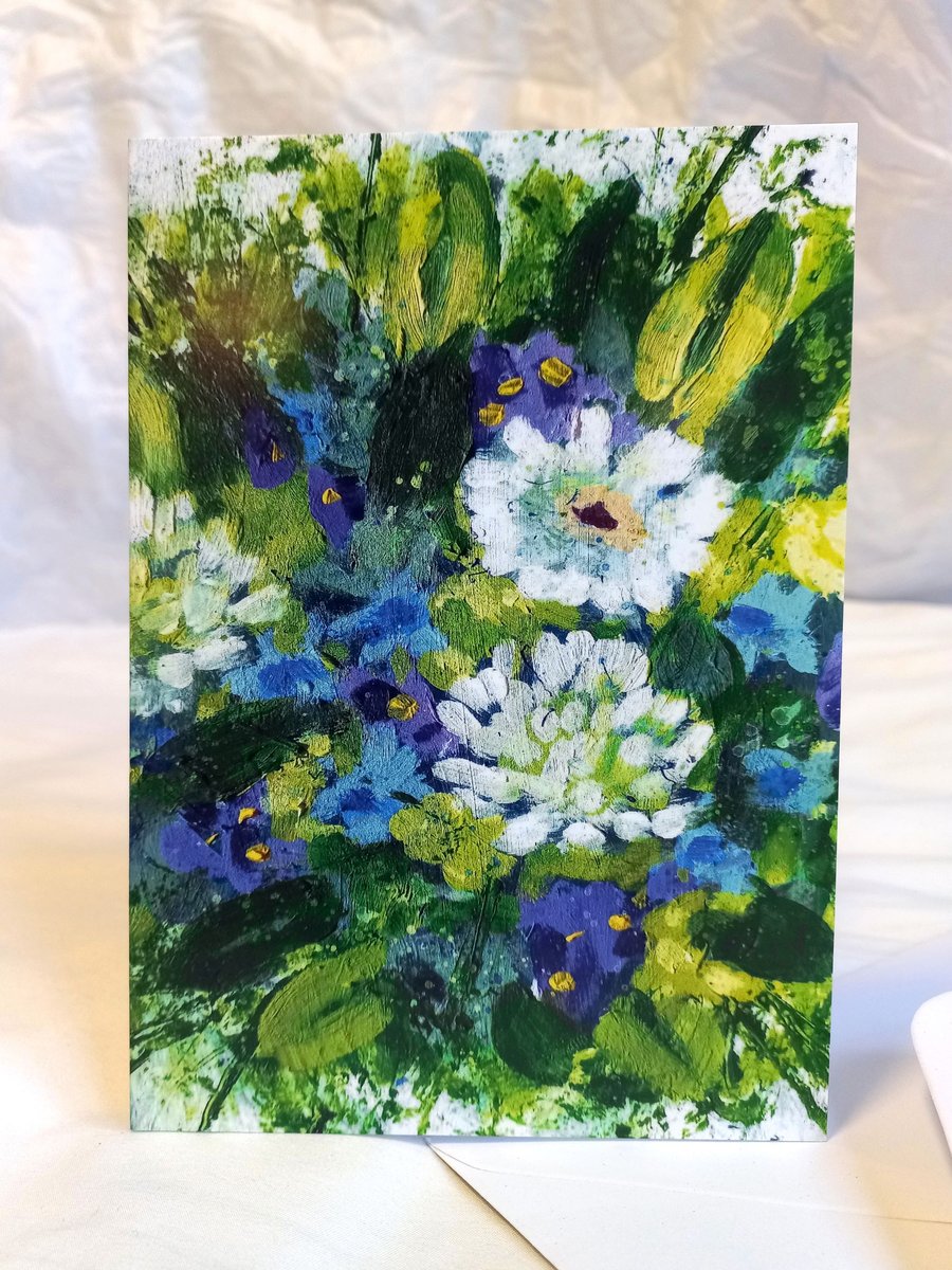 Fresh green bouquet - art greeting card