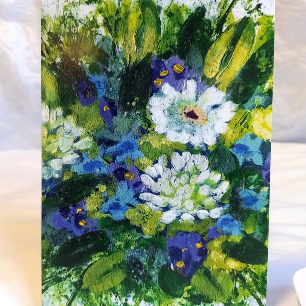 Fresh green bouquet - art greeting card