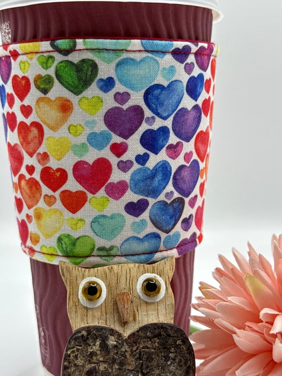 Heart Cup Sleeve for Disposable and Travel Cups, Hot or Cold Drink Cup Sleeve 