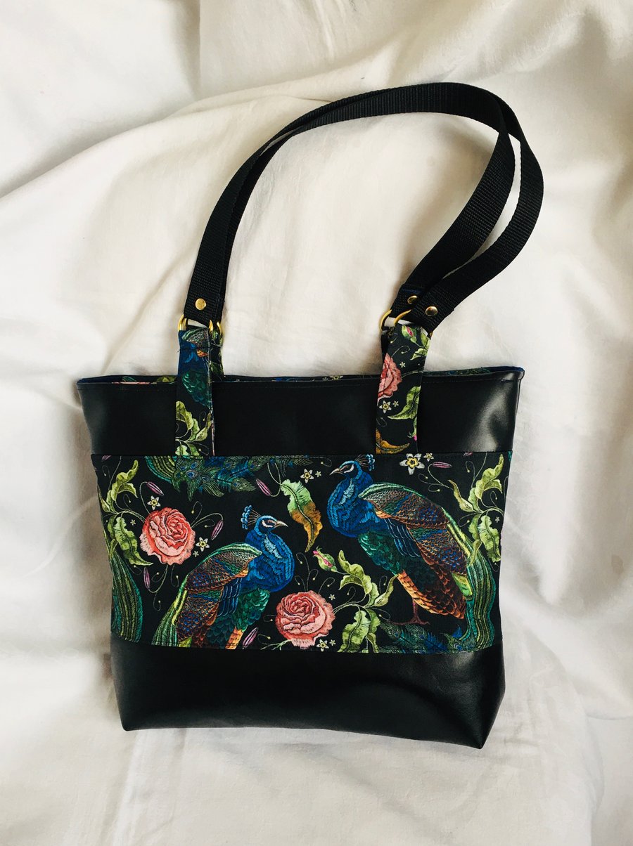 Stunning Shoulder Bag, Peacock Design Handbag, Unique Bag, Gift Ideas.