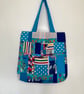 Blue patchwork bag