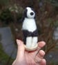  Needle felt white and black dog,  Border Collie sheep dog 10 cm tall - Image 4