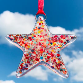 Fused Glass Multicoloured Star