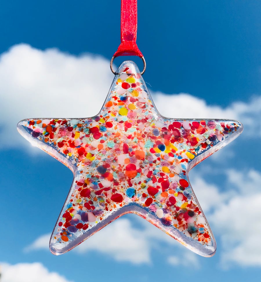 Fused Glass Multicoloured Star