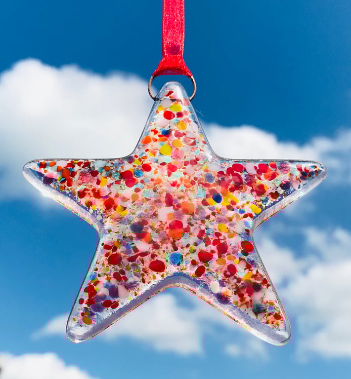 Fused Glass Multicoloured Star