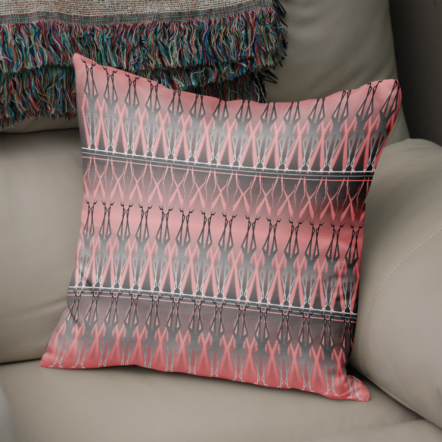 1 CUSHION - Poly Linen or Faux Suede PINK, GREY & WHITE Soft Furnishings. Boho