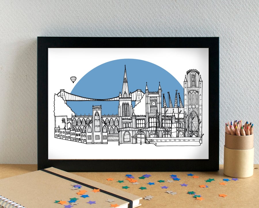 Bristol Skyline Art Print