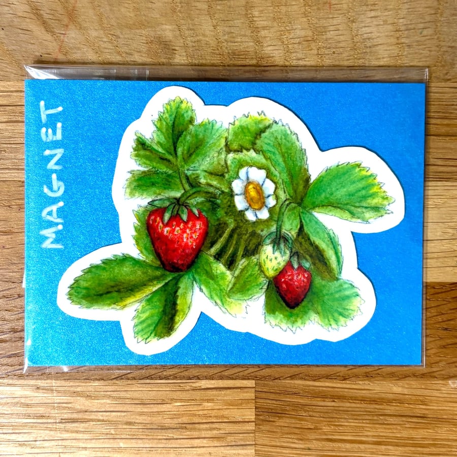 Strawberry Plant Fridge Magnet