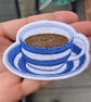 Cup and saucer sew on Patch - Embroidered Patch - Image 8
