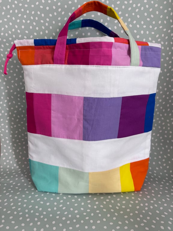 Summer seconds -  - Rainbow patchwork bag with drawstring