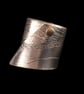Sterling silver etch printed gold riveted ring - Image 1