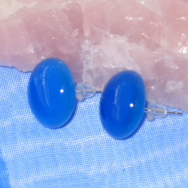 Fused glass stud earrings