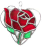 Red Rose Heart Suncatcher Stained Glass 035 - Image 1