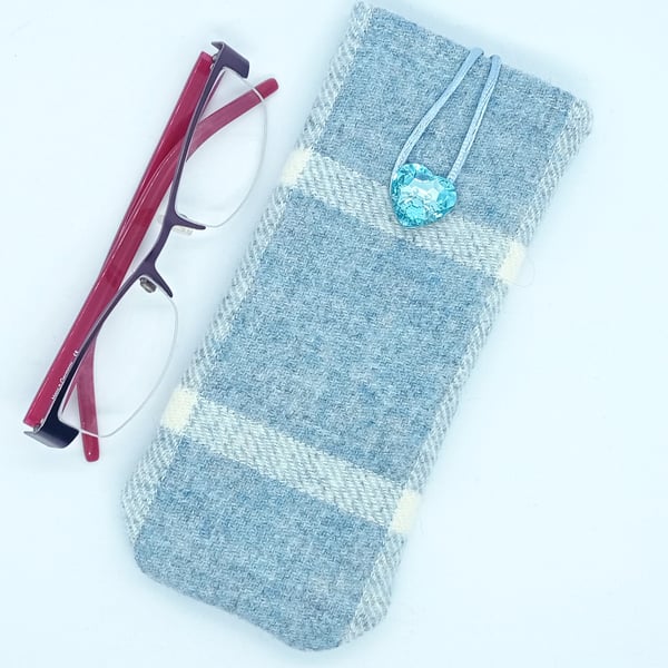 Blue wool Glasses Case NO POSTAGE 116LF