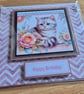 Handmade Cat Happy Birthday Greeting Card - Image 2