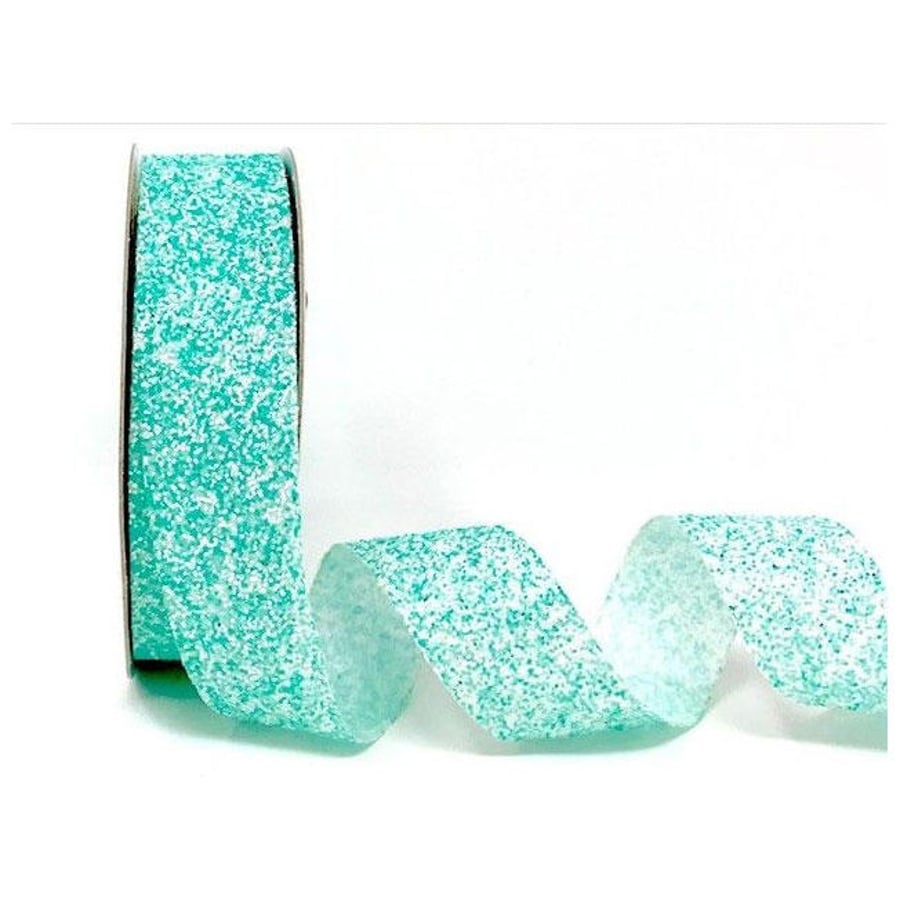 Green satin Crystal glitter ribbon x 2 metres 