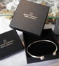 Silver & 9ct gold 2 interlocking Heart Rings - Image 3