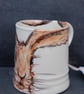 Hare mug, hand painted, earthenware - Image 2