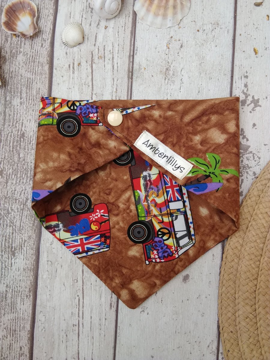 Small Dog Bandana Snap fastening Camper van fabric