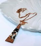 Resin & Walnut Trapezoid  Pendant Charm Necklace. - Image 4