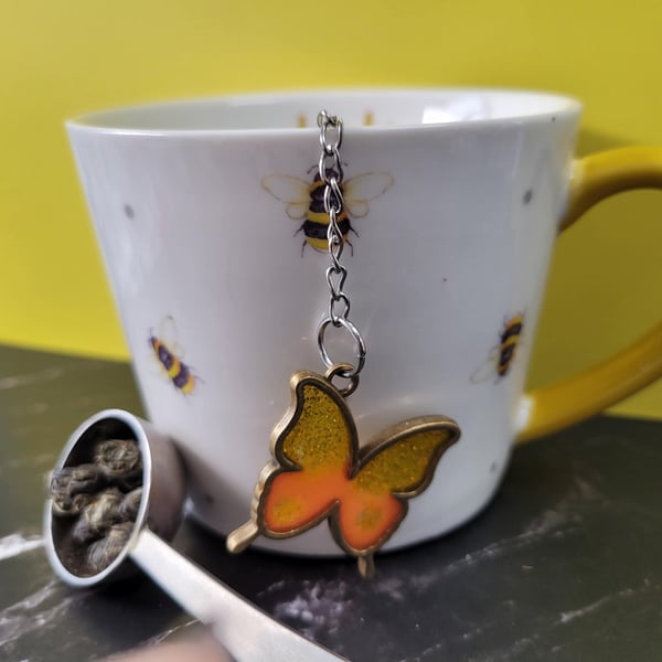 Tea Strainer With Resin Butterfly