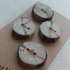 Four Beachcombed Buttons, driftwood disk buttons