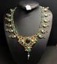 Bejewelled Wire Weave Elephant Necklace with Jasper, Tarnish resistant Gold plat - Image 2