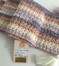  SCARF, neckwarmer. 'Coast Path'  Soft , lightweight alpaca blend . Cream, pink. - Image 6