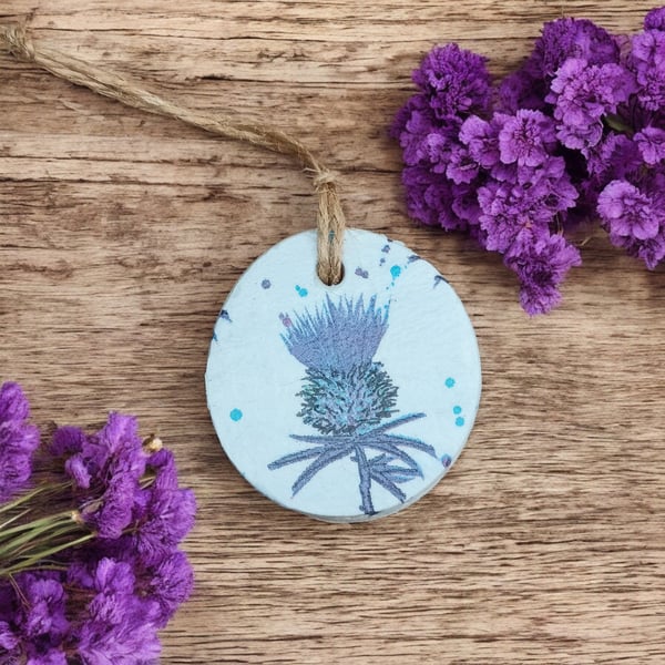 Purple Scottish Thistle Round Diffuser - Flower Of Scotland