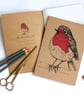 A5 Robin Notebook, Blank Bird Notebook - Image 3