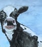 Cute Cow in Meadow. Original painting - Image 3
